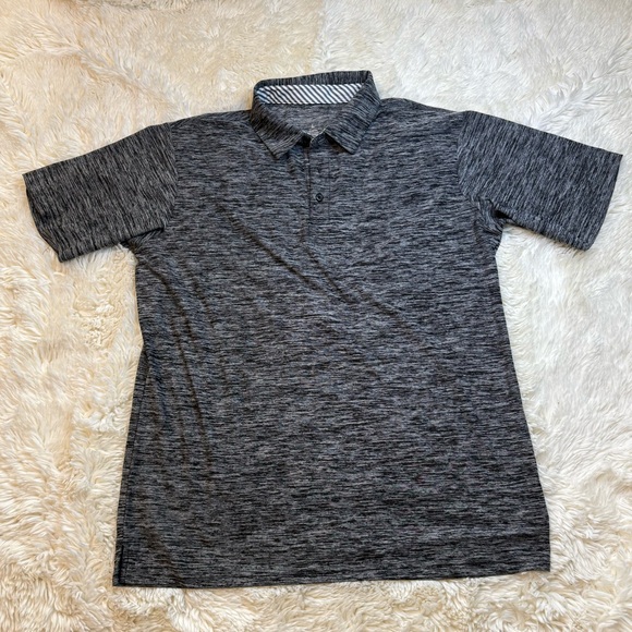 Men’s large active polo short sleeve shirt heathered gray - Picture 1 of 7